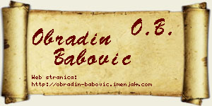 Obradin Babović vizit kartica